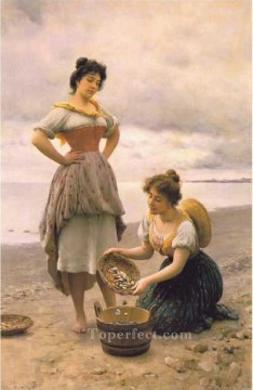 貝殻を集める女性ユージーン・デ・ブラース Oil Paintings